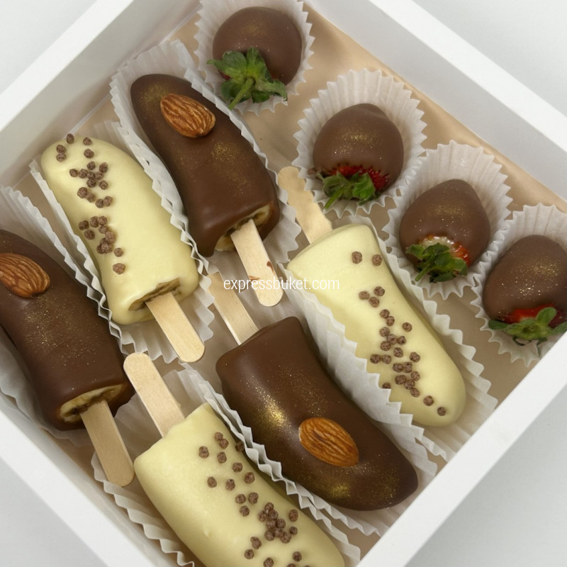 Набор клубника и бананы в шоколаде 3